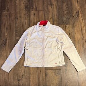 Nike Sphere Dry Fit Women's White Jacket with red accents